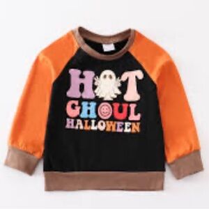 Kids Halloween Costume Sweatshirt - Black and Orange